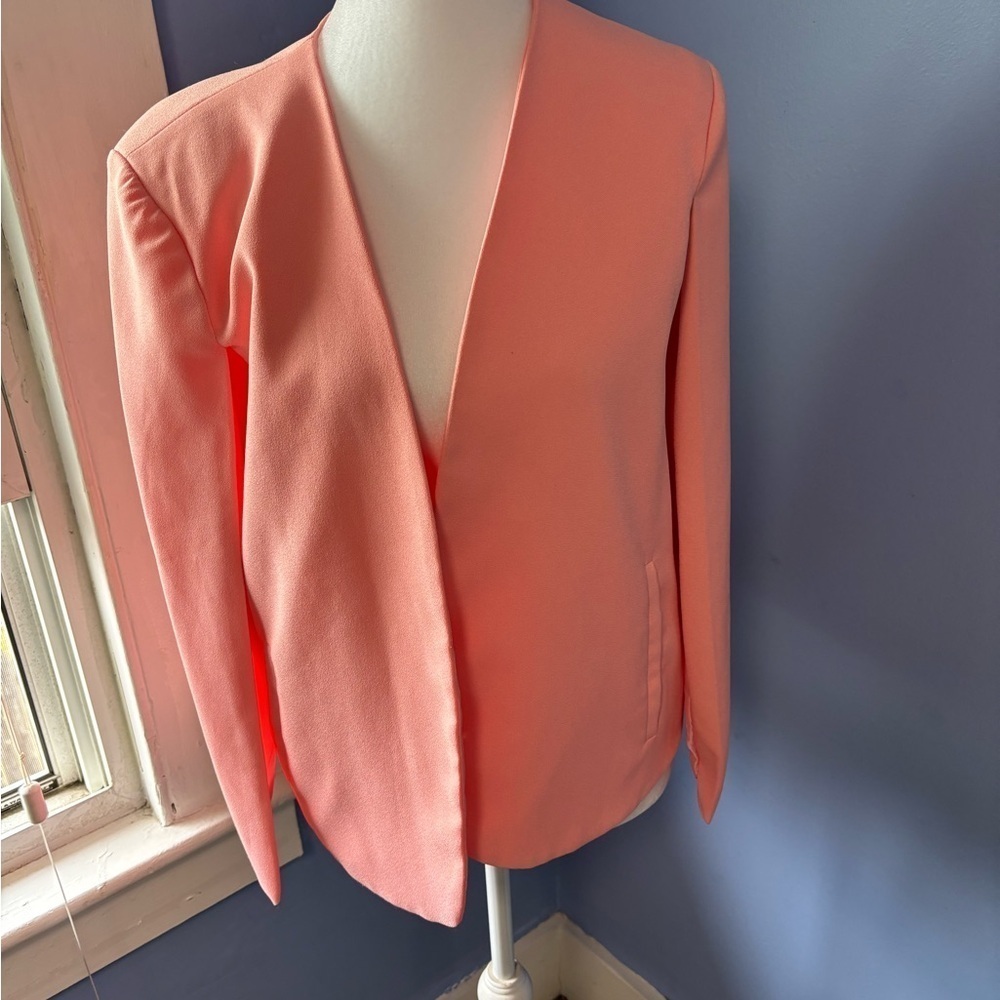 Jealous Tomato Pink Blazer with Modern V-Neckline - Picture 2 of 8